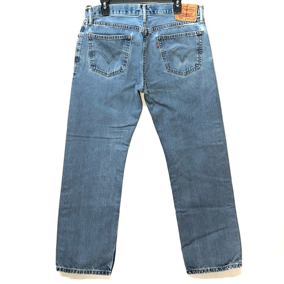 Vintage Levi's 505 Straight Mid Rise Distressed Dad Jeans 100%‎ Cotton 33 - Picture 2 of 7